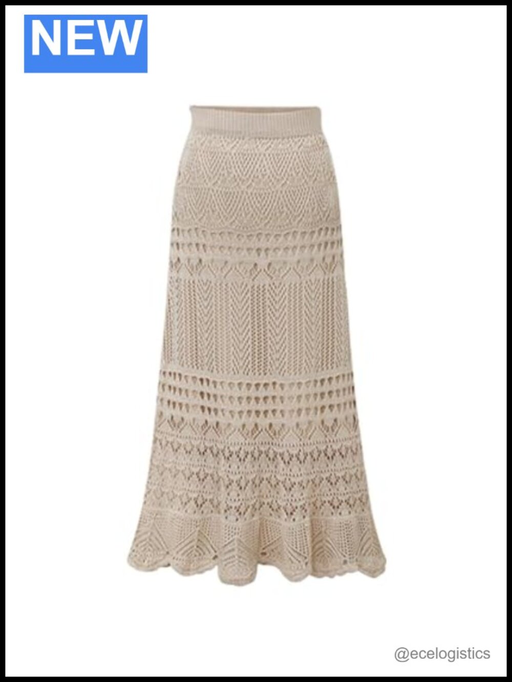 Crochet Knit Lined Maxi Skirt